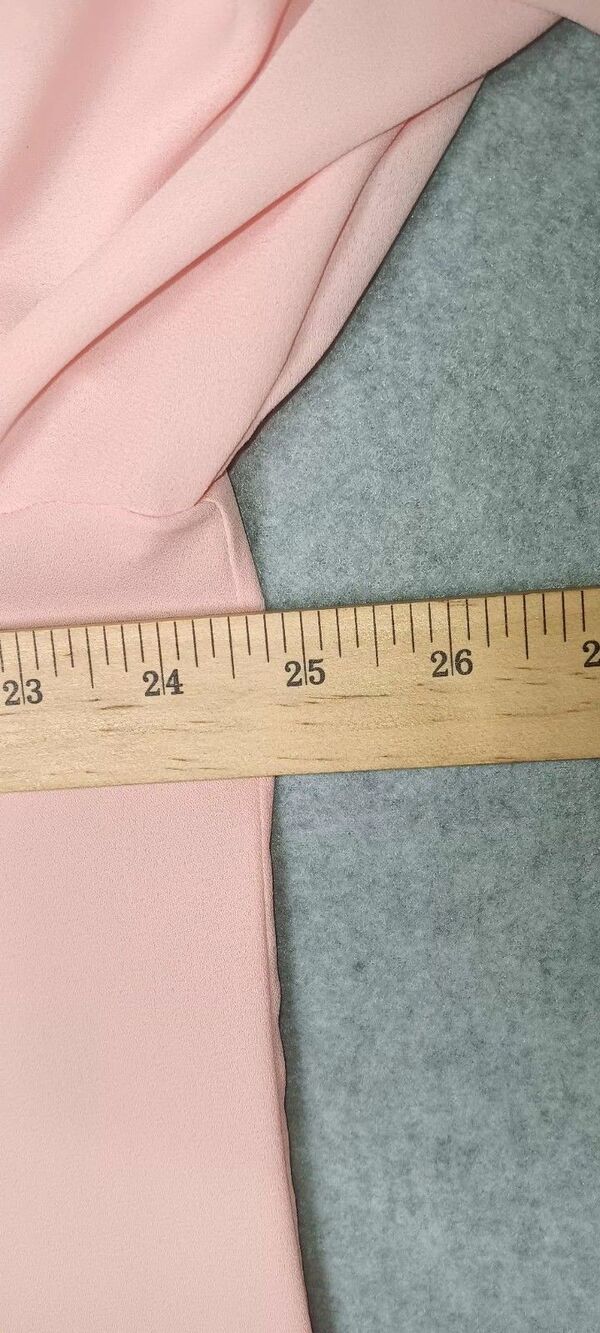 Investments Georgette Ruffled Sleeves Blouse Womens XL Blush Pink Semi Sheer - Picture 8 of 12